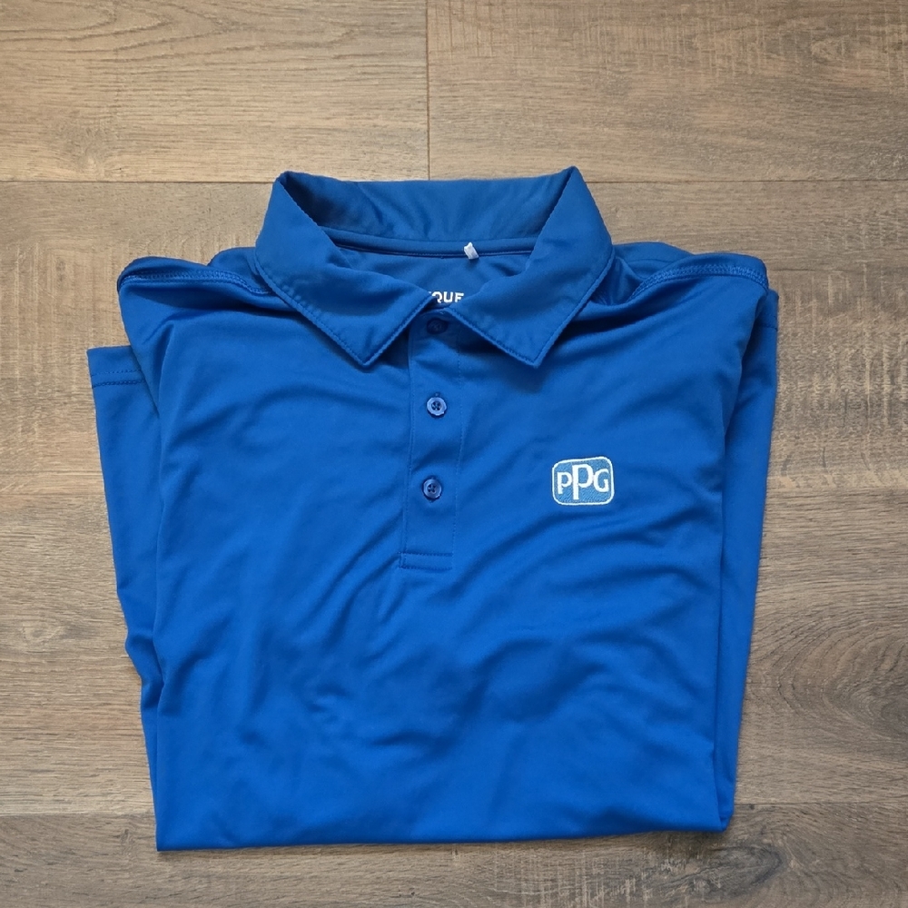 Clique Men's Golf Shirt Blue Large EUC